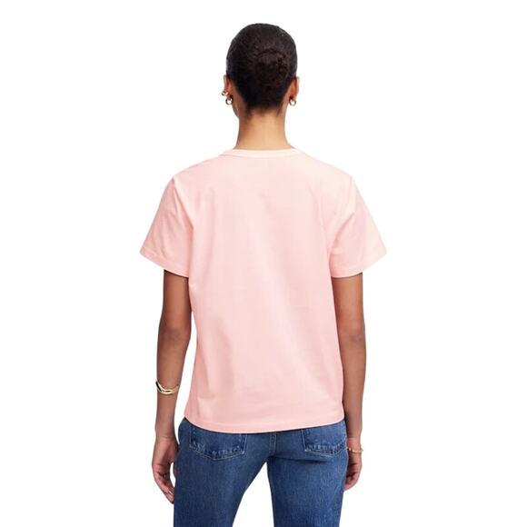 Madewell Whisper Cotton Crewneck Tee Pink XS NWT Classic Short Sleeve - Picture 3 of 9
